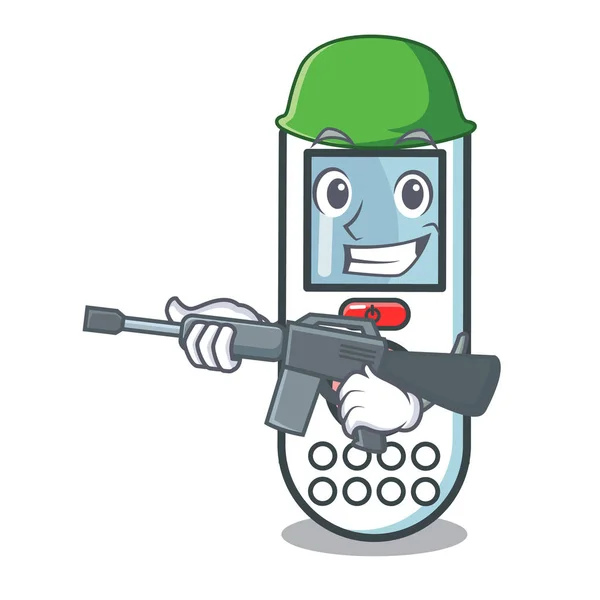 Ejército de control remoto personaje de dibujos animados — Vector de stock