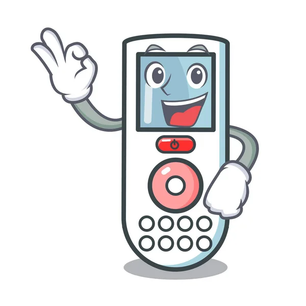 Ok personaje de control remoto de dibujos animados — Vector de stock