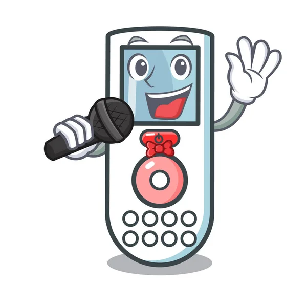 Singing remote control mascot cartoon — Stock Vector