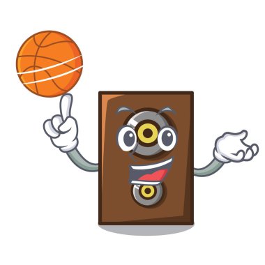 Basketbol hoparlör karakter karikatür tarzı ile