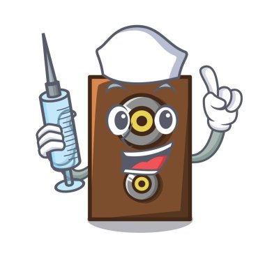 Hemşire hoparlör karakter karikatür tarzı