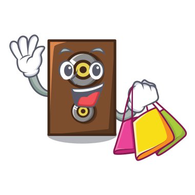 Hoparlör karakter karikatür tarzı alışveriş