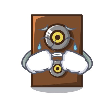 Ağlayan hoparlör maskot karikatür tarzı