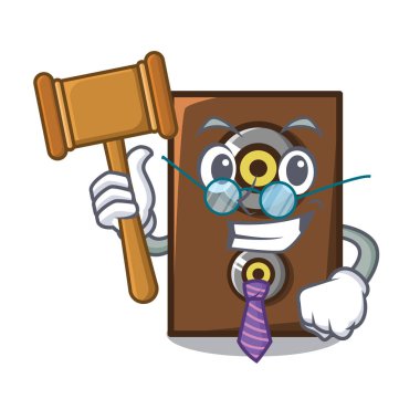 Yargıç hoparlör maskot karikatür tarzı