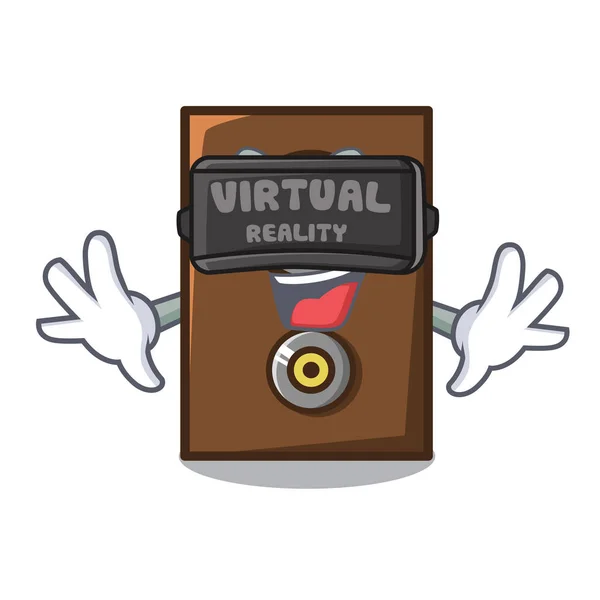 Virtuální realita reproduktor maskot kreslený styl — Stockový vektor