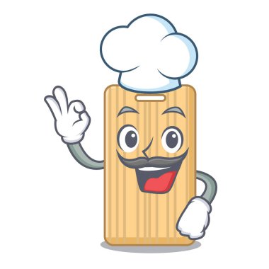 Şef ahşap kesme tahtası karakter karikatür