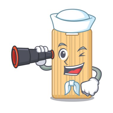 Denizci dürbün ahşap kesme tahtası maskot karikatür ile