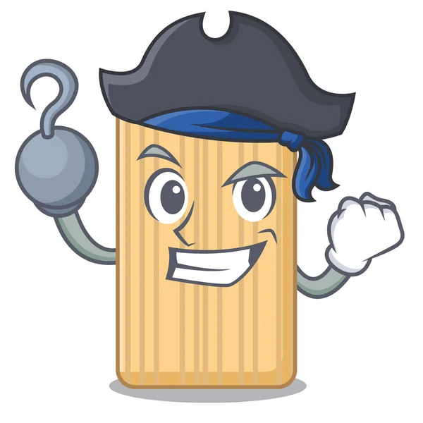 Caricatura de personaje de tabla de cortar madera pirata — Vector de stock