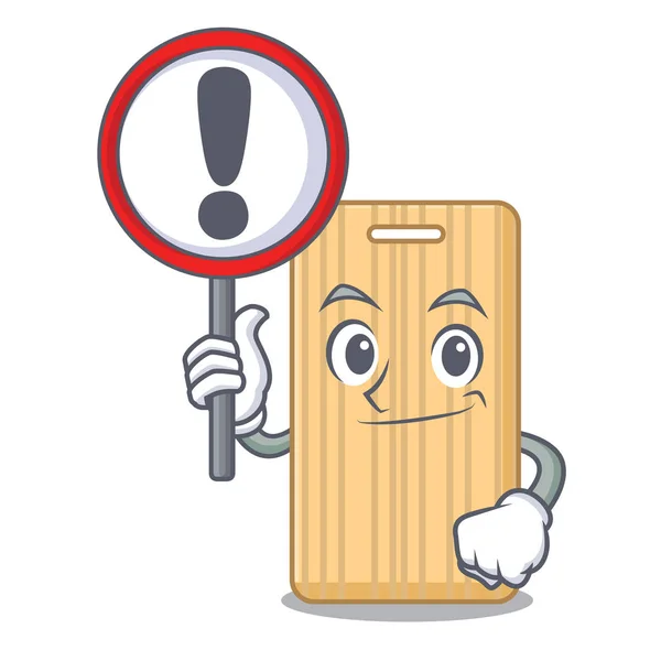 Met teken houten cutting board karakter cartoon — Stockvector