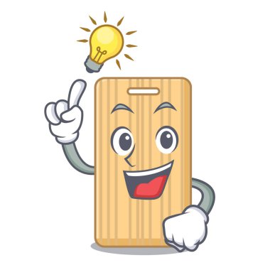 Bir fikir ahşap kesme tahtası maskot çizgi film var