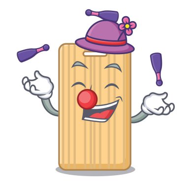 Ahşap kesme tahtası maskot karikatür hokkabazlık