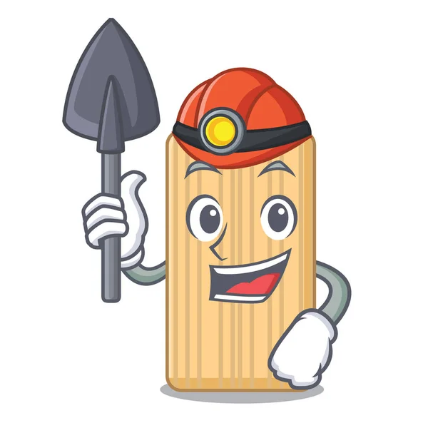 矿工木制裁剪板吉祥物卡通 — 图库矢量图片