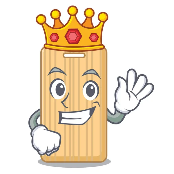 Re tagliere di legno cartone animato della mascotte — Vettoriale Stock