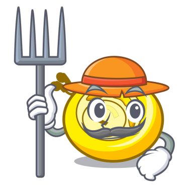 Çiftçi Cd oyuncu karakter karikatür vektör çizim