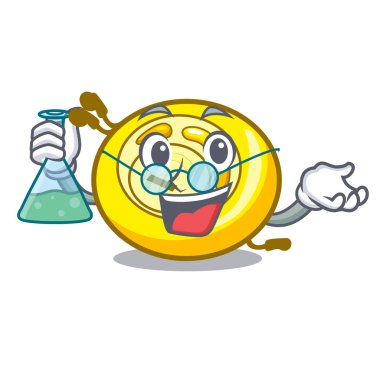 Profesör Cd oyuncu karakter karikatür vektör çizim