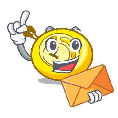 Zarfı Cd çalar karakter karikatür vektör çizim