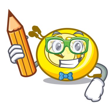 Öğrenci Cd çalar karakter karikatür vektör çizim