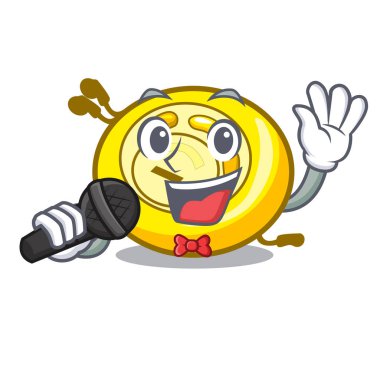 Şarkı Cd çalar maskot karikatür vektör çizim