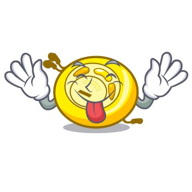 CD çalar maskot karikatür vektör çizim dil