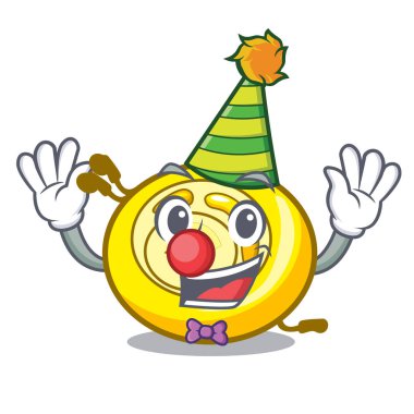 Palyaço Cd çalar maskot karikatür vektör çizim