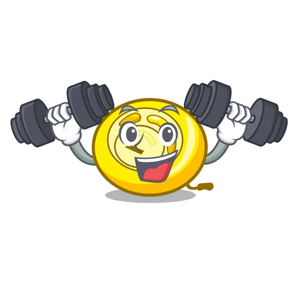 Fitness Přehrávač Charakter Kreslené Vektorové Ilustrace — Stockový vektor