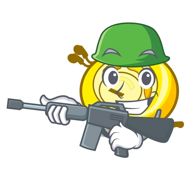 Army Player Character Cartoon Vector Illustration — Stock Vector
