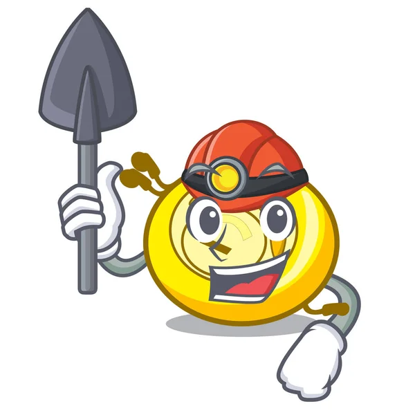 Miner Player Mascote Desenho Animado Vetor Ilustração —  Vetores de Stock