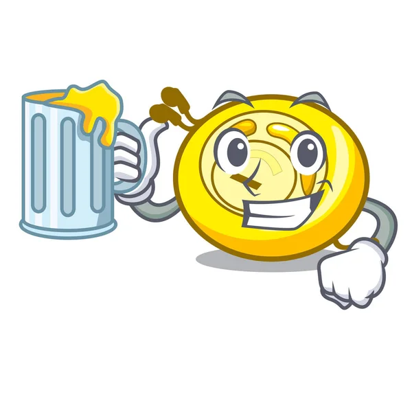 Com Suco Player Mascote Desenho Animado Vetor Ilustração —  Vetores de Stock