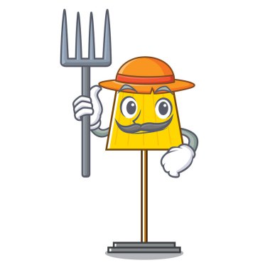 Çiftçi zemin lamba karakter karikatür vektör çizim