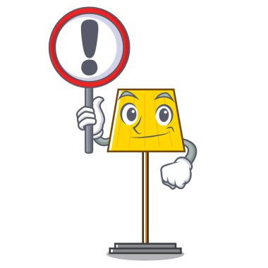 İşareti zemin lamba karakter karikatür vektör çizim ile