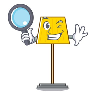 Dedektif zemin lamba karakter karikatür vektör çizim