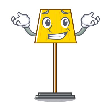 Sırıtan zemin lamba karakter karikatür vektör çizim