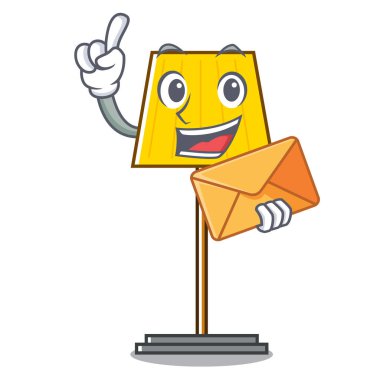 Zarf zemin lamba karakter karikatür vektör çizim ile