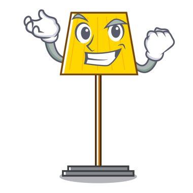 Başarılı zemin lamba karakter karikatür vektör çizim