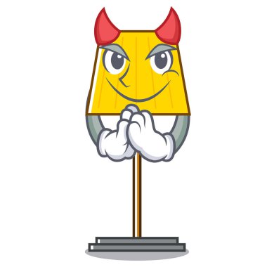 Şeytan zemin lamba maskot karikatür vektör çizim