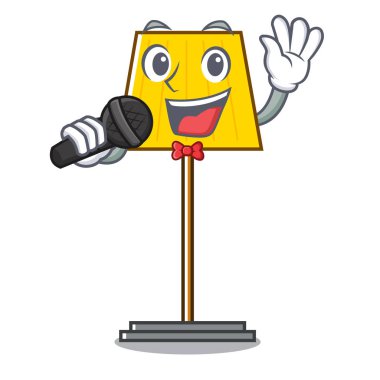 Şarkı zemin lamba maskot karikatür vektör çizim