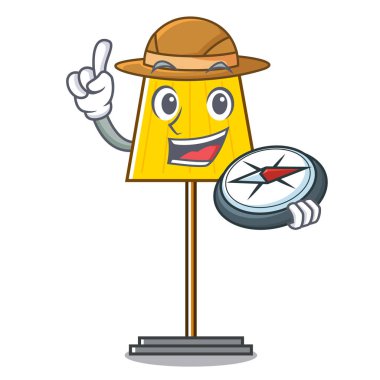 Explorer zemin lamba maskot karikatür vektör çizim