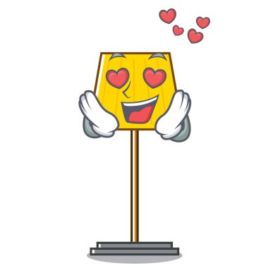 Aşk zemin lamba maskot karikatür vektör çizim içinde