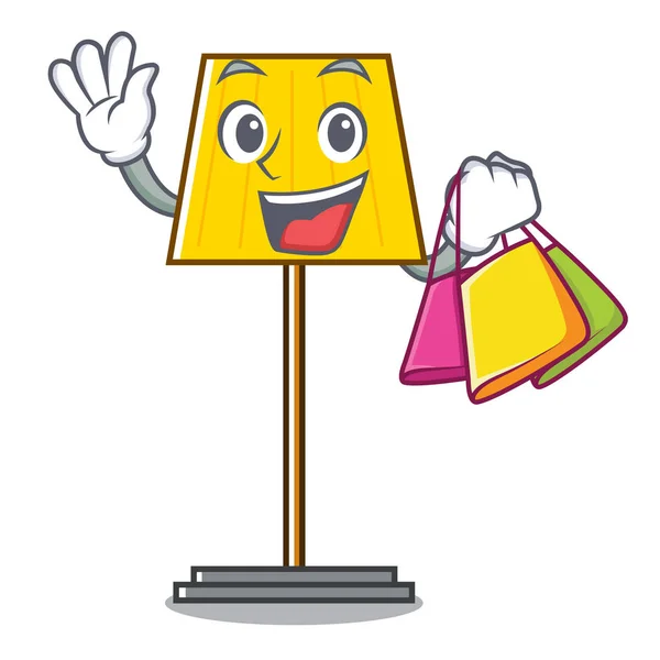 Shopping Stehlampe Charakter Cartoon Vektor Illustration — Stockvektor