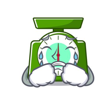 Ağlayan mutfak ölçek maskot karikatür vektör çizim