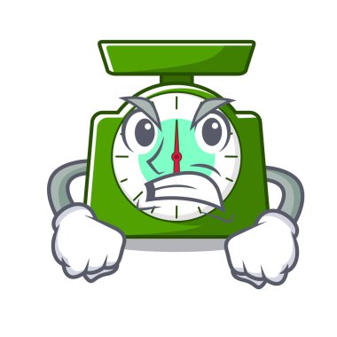 Kızgın mutfak ölçek maskot karikatür vektör çizim