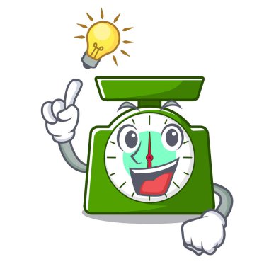Bir fikir mutfak ölçek maskot karikatür vektör çizim var