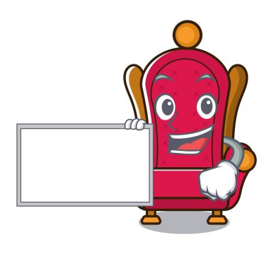 Yönetim Kurulu ile kral tahta karakter karikatür vektör çizim