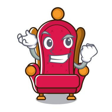 Başarılı Kral taht karakter karikatür vektör çizim