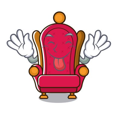Kralı tahta maskot karikatür vektör çizim dil