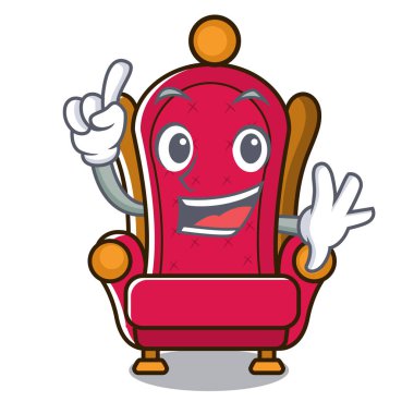 Parmak kral tahta maskot karikatür vektör çizim