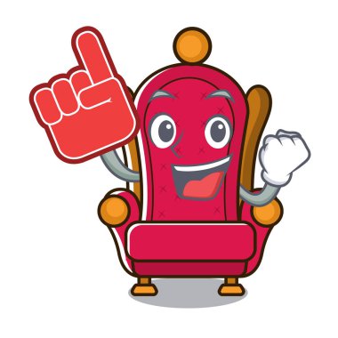 Köpük parmak kral tahta maskot karikatür vektör çizim