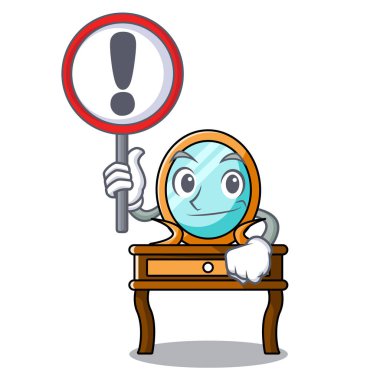 İşareti tuvalet masası karakter karikatür vektör çizim ile