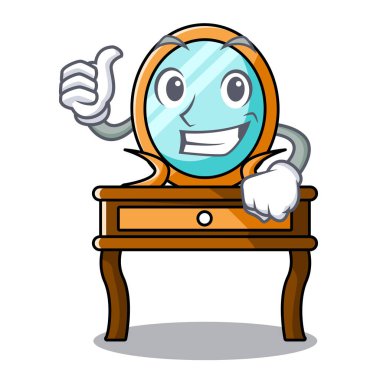 Tuvalet masası karakter karikatür vektör çizim yaşasın