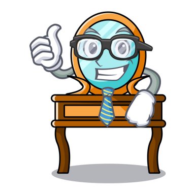 İşadamı tuvalet masası karakter karikatür vektör çizim